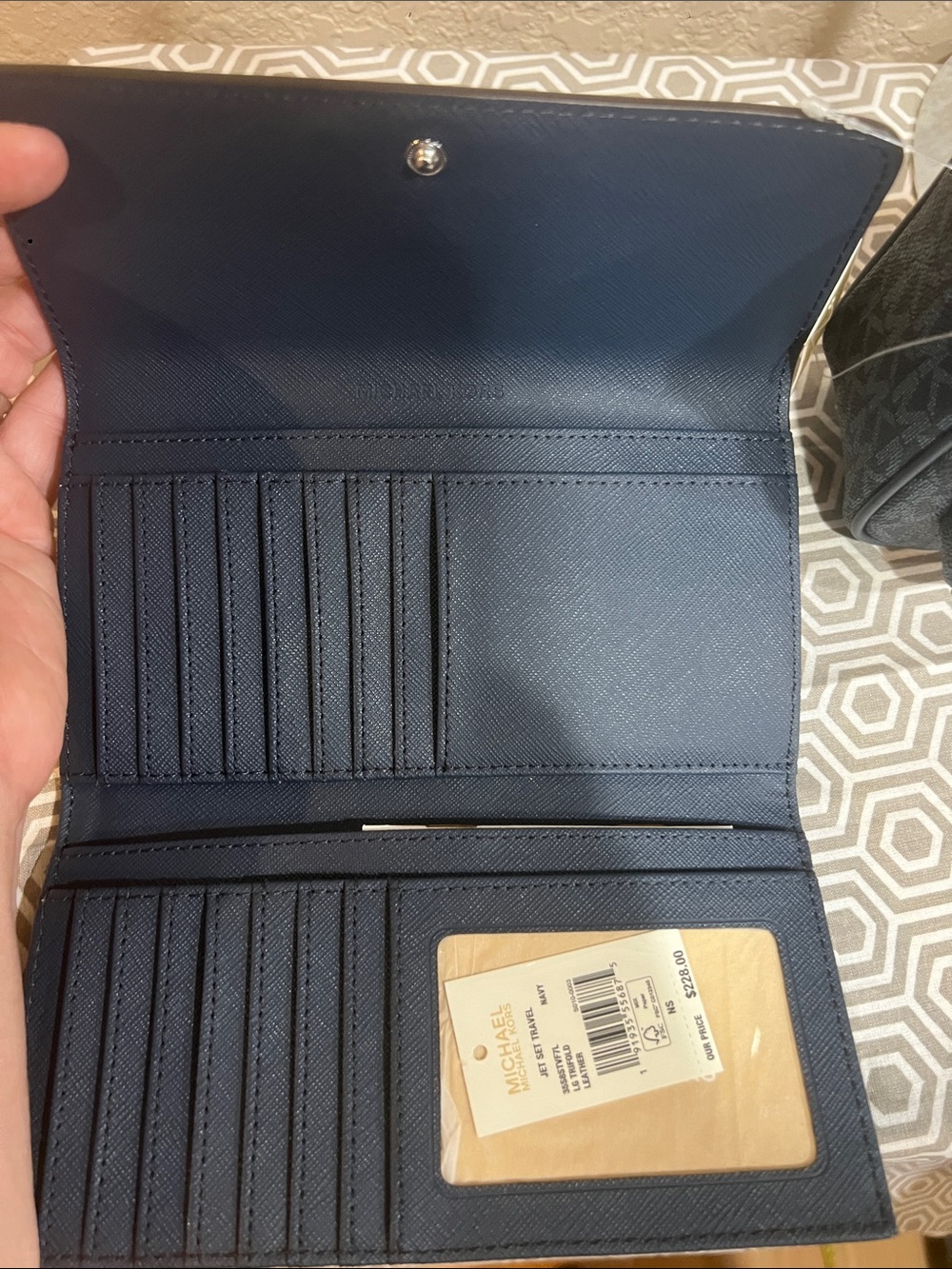 Michael Kors MD PKT camera xbody jet set travel ADMIRAL color & wallet - Picture 11 of 13